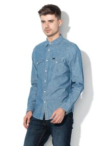 Lee - LEE WESTERN SHIRT MĘSKA KOSZULA JEANSOWA SKY BLUE L643KYEQ 112115380. Materiał: jeans