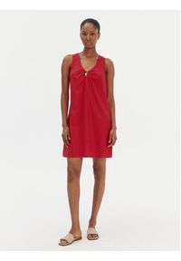 Seafolly Sukienka letnia Palermo 55508-DR Czerwony Regular Fit. Kolor: czerwony. Materiał: wiskoza, len. Sezon: lato #5