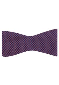 Modini - Granatowo-czerwona mucha męska wiązana W92. Kolor: wielokolorowy, czerwony, niebieski. Materiał: poliester, tkanina. Styl: elegancki #1