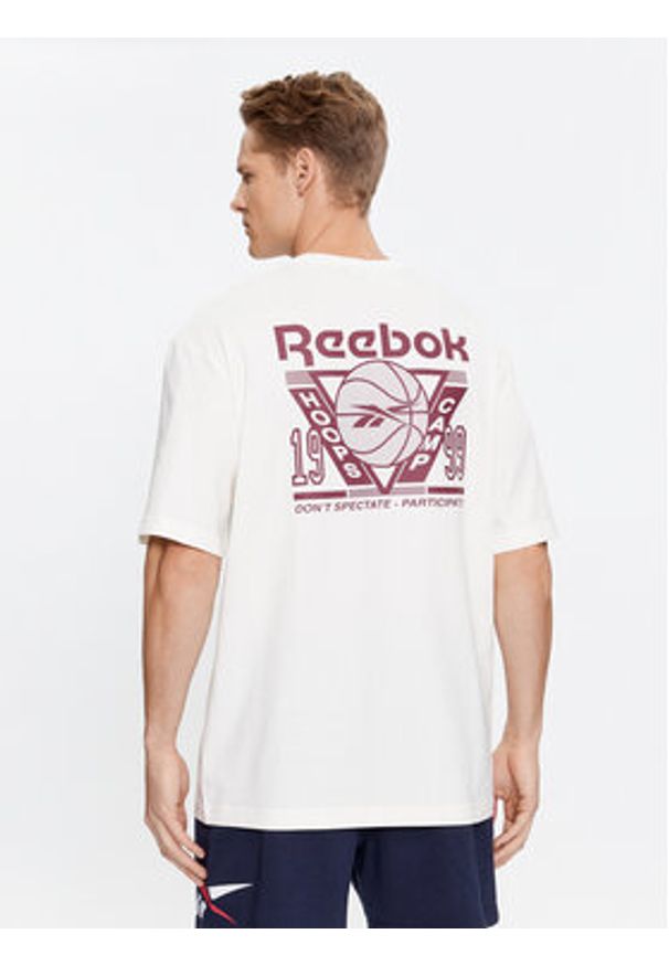 Reebok T-Shirt Basketball IL4428 Biały Regular Fit. Kolor: biały. Materiał: bawełna