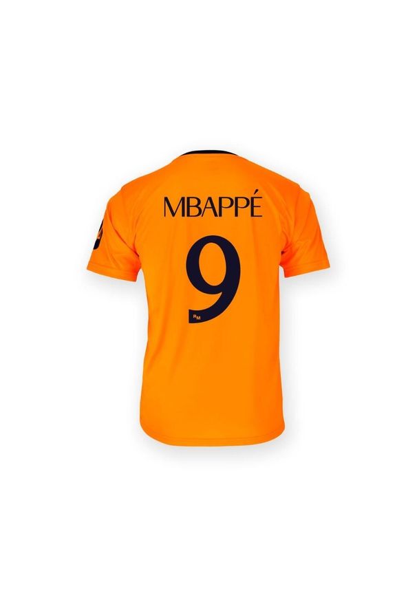 Real Madrid - Koszulka Wyjazdowa Real Madryt Dzieci Mbappé - Kylian Mbappé. Kolor: pomarańczowy. Sport: piłka nożna