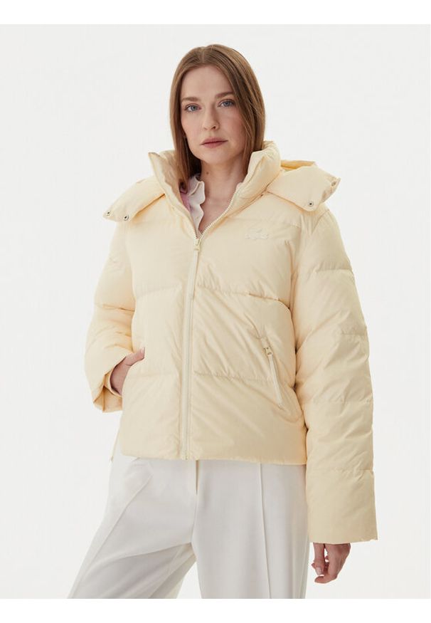 Lacoste Kurtka puchowa BF3262 Écru Relaxed Fit. Materiał: syntetyk