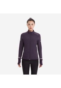 KIPRUN - Bluza do biegania damska Kiprun Vest Warm ocieplana. Kolor: fioletowy. Materiał: materiał. Sport: bieganie #1