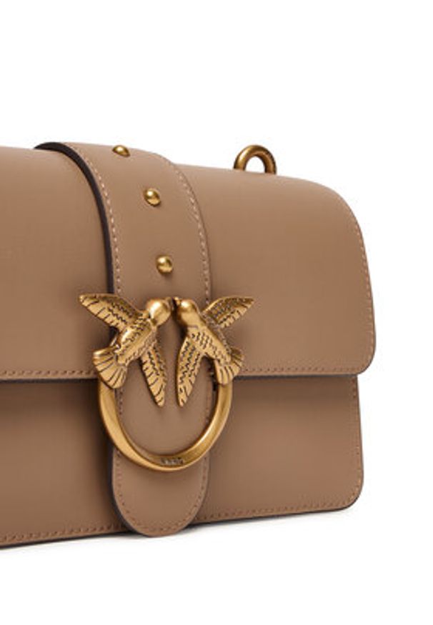 Pinko - PINKO Torebka Love One Mini ST.CL Al 25-26 PLTT 105856 A0F1 Beżowy. Kolor: beżowy. Materiał: skórzane