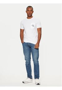 Calvin Klein Jeans T-Shirt J30J320936 Biały Slim Fit. Kolor: biały. Materiał: bawełna #3
