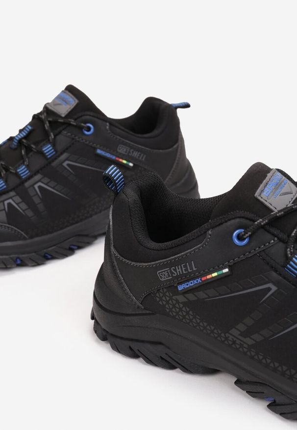 Born2be - Czarno-Niebieskie Buty Sportowe Mathews. Wysokość cholewki: przed kostkę. Zapięcie: sznurówki. Kolor: czarny. Materiał: materiał, softshell. Szerokość cholewki: normalna. Sport: turystyka piesza