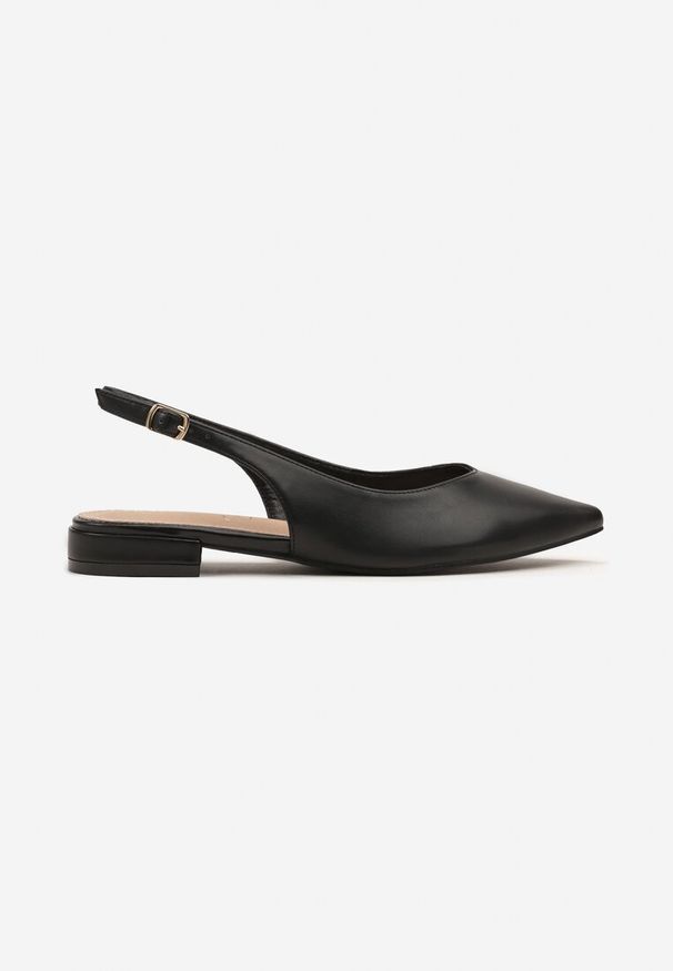 Renee - Czarne Sandały Slingback Vices z Wkładką ze Skóry Naturalnej Lisanilis. Okazja: na spotkanie biznesowe, na spacer. Zapięcie: pasek. Kolor: czarny. Materiał: skóra. Obcas: na obcasie. Styl: biznesowy