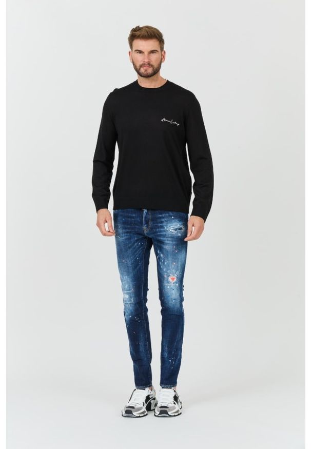 Armani Exchange - ARMANI EXCHANGE Czarny sweter Jumpers. Kolor: czarny