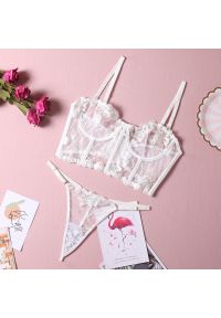 Intica - Komplet bielizny z gorsetowym biustonoszem i koronkowymi detalami Sinela. Kolor: biały. Materiał: koronka #1