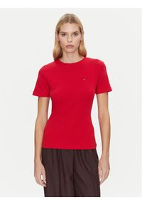 TOMMY HILFIGER - Tommy Hilfiger T-Shirt New Cody WW0WW40587 Czerwony Slim Fit. Kolor: czerwony. Materiał: bawełna