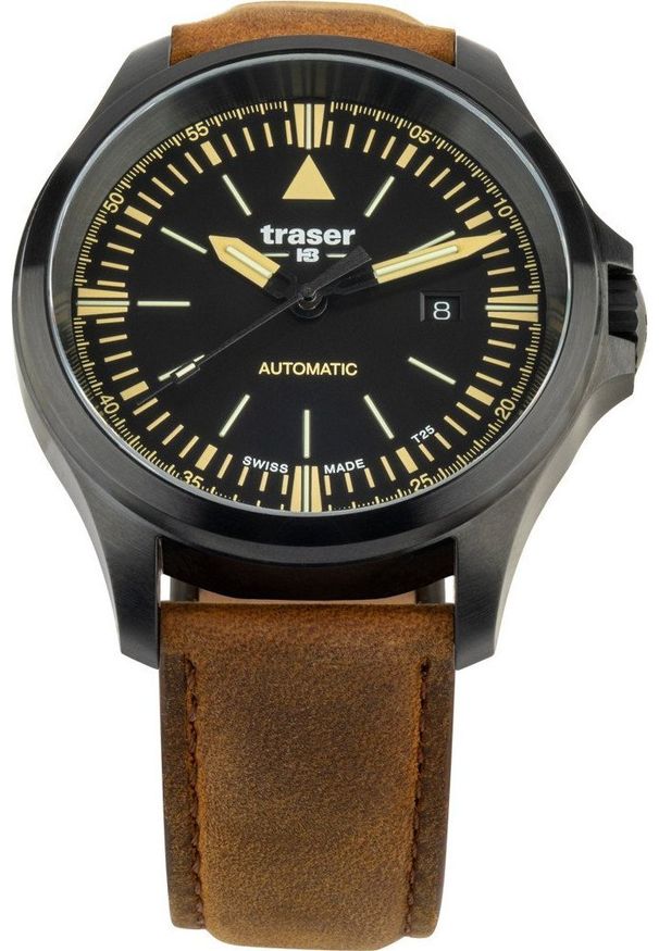 Zegarek Traser Zegarek męski Traser TS-110756 brązowy. Kolor: brązowy