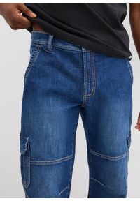 bonprix - Jeansy bojówki 3/4 regular fit z prostymi nogawkami. Kolor: niebieski #3