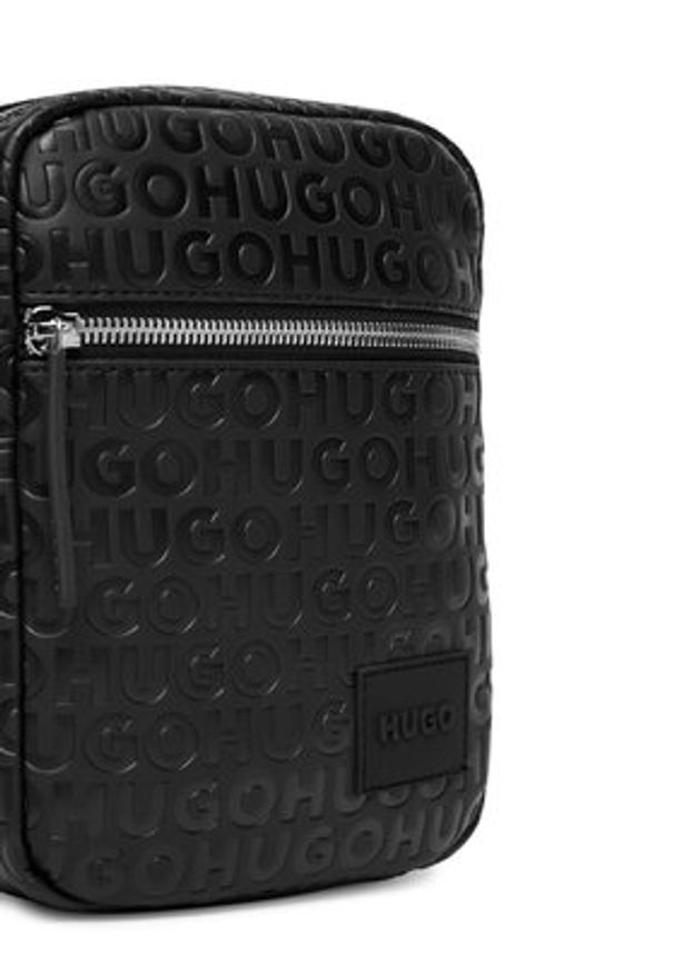 Hugo - HUGO Saszetka 50547249 Czarny. Kolor: czarny. Materiał: skóra