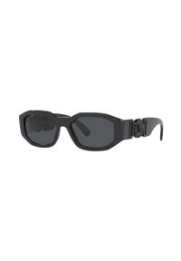 VERSACE - Versace okulary przeciwsłoneczne kolor czarny. Kształt: prostokątne. Kolor: czarny