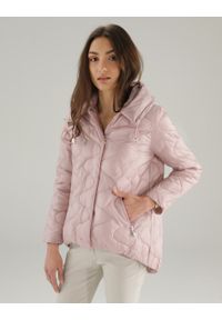 Unisono - RÓŻOWA KURTKA Z PIKOWANIEM 76-7013 ROSA52. Kolor: różowy. Materiał: nylon, poliamid, poliester, materiał #1