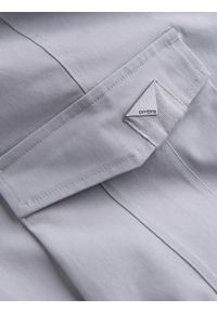 Ombre Clothing - Męskie spodnie STRAIGHT LEG cargo z trójkątnym pinem na kieszeni – szare V3 OM-PACG-0196 - XXL. Okazja: na co dzień. Kolor: szary. Materiał: bawełna, materiał, elastan. Wzór: gładki. Styl: elegancki, casual #7