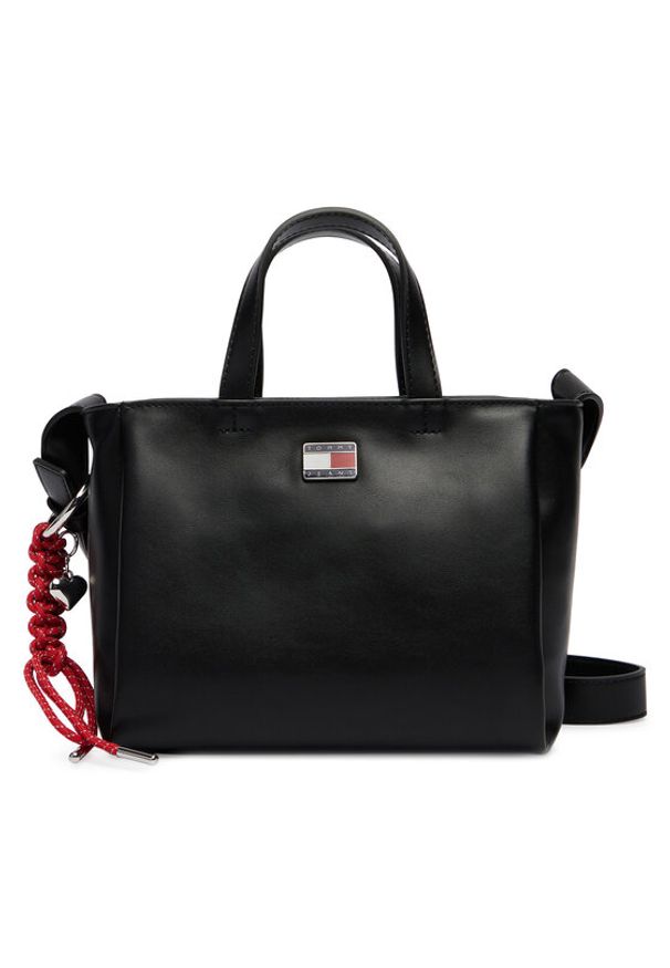 Tommy Jeans Torebka Tjw City Charm Mini Tote AW0AW18580 Czarny. Kolor: czarny. Materiał: skórzane