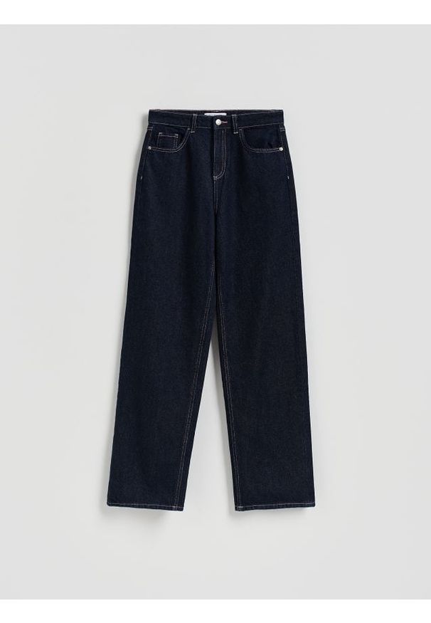 Reserved - Jeansy regular - granatowy. Kolor: niebieski