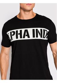 Alpha Industries T-Shirt Printed Stripe 118511 Czarny Regular Fit. Kolor: czarny. Materiał: bawełna