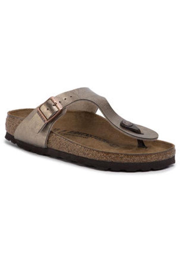 Birkenstock Japonki Gizeh Bs 1016145 Brązowy. Kolor: brązowy. Materiał: skóra