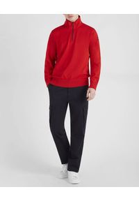 PAUL & SHARK - Czerwony sweter z kołnierzem. Kolor: czerwony. Materiał: jeans, bawełna. Długość rękawa: długi rękaw. Długość: długie. Wzór: aplikacja. Styl: sportowy #5