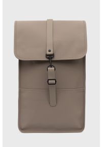 Rains plecak 12200 Backpack kolor beżowy duży gładki. Kolor: beżowy. Wzór: gładki