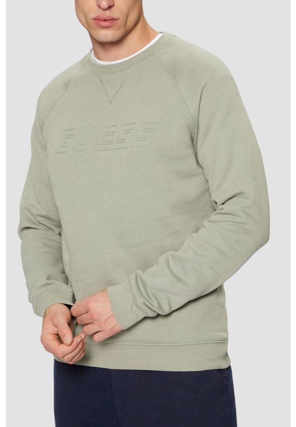 Guess - GUESS Zielona bluza męska New Aldwin. Kolor: zielony