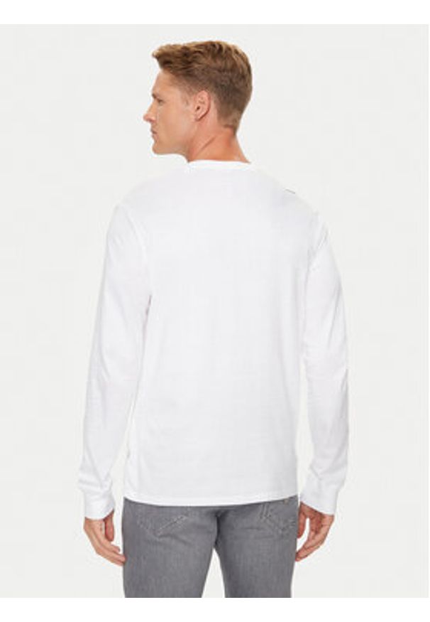Guess Jeans Longsleeve M4YI54 K8HM0 Biały Regular Fit. Kolor: biały. Materiał: bawełna. Długość rękawa: długi rękaw