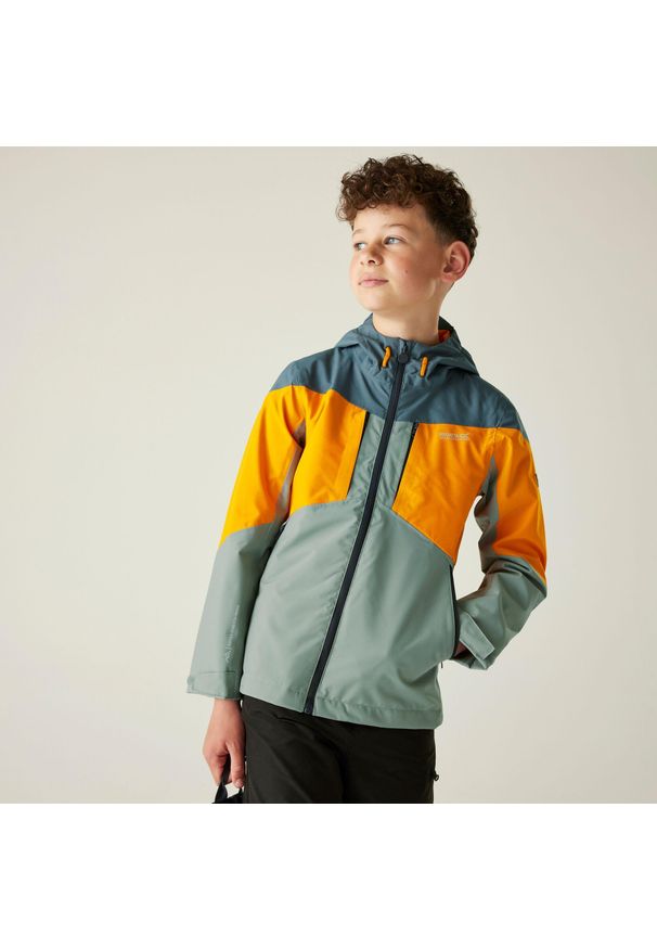 Regatta - Kurtka turystyczna przeciwdeszczowa Highton. Kolor: szary. Materiał: tkanina, poliester