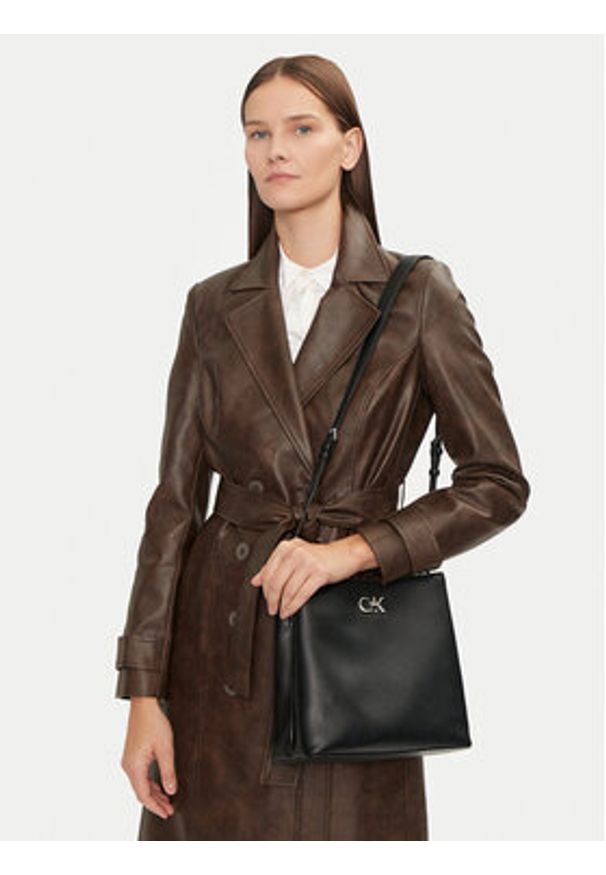 Calvin Klein Torebka Ck Bucket Bag K60K612803 Czarny. Kolor: czarny. Materiał: skórzane
