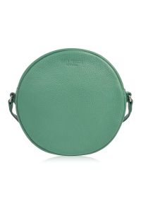 Skórzana listonoszka okrągła PAOLO PERUZZI IN-63-MN zielona. Kolor: zielony. Materiał: skórzane. Styl: elegancki. Rodzaj torebki: na ramię #1