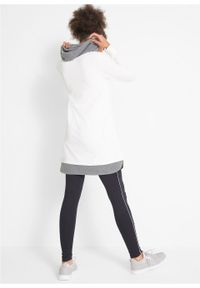 Długa bluza dresowa z legginsami (2 części) bonprix biel wełny - czarny. Kolor: biały. Materiał: wełna, dresówka. Długość: maxi #3