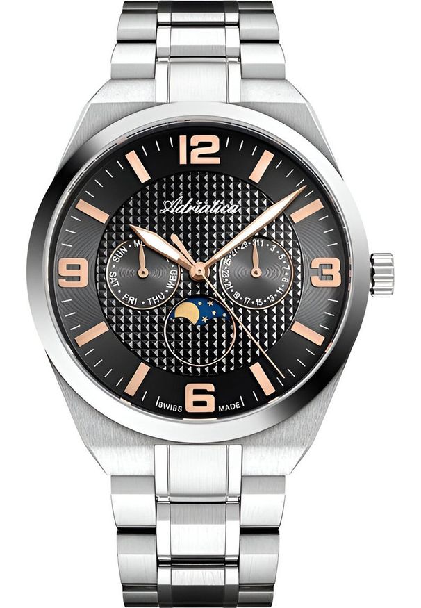 Zegarek Adriatica Zegarek męski Adriatica A8343.51R6QF srebrny. Kolor: srebrny