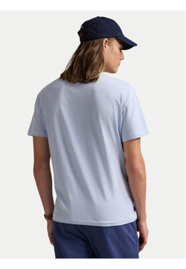 Polo Ralph Lauren T-Shirt 710671438418 Błękitny Slim Fit. Typ kołnierza: polo. Kolor: niebieski. Materiał: bawełna
