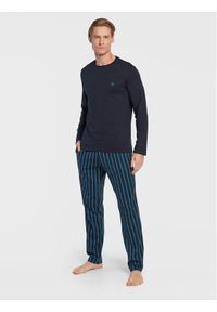 Emporio Armani Underwear Piżama 111791 2F567 17536 Granatowy Regular Fit. Kolor: niebieski. Materiał: bawełna