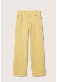 mango - Mango jeansy Kaia damskie high waist. Stan: podwyższony. Kolor: żółty