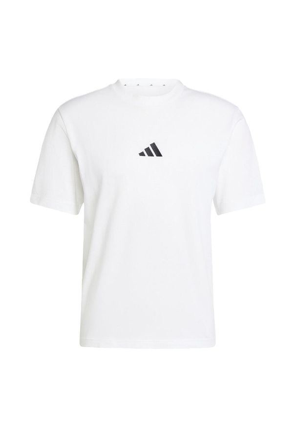 Adidas - Koszulka Essentials Small Logo Single Jersey. Kolor: biały, wielokolorowy, czarny. Materiał: jersey