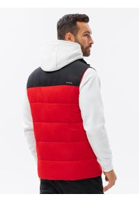 Ombre Clothing - BEZRĘKAWNIK MĘSKI PIKOWANY V63 -. Kolor: czerwony. Materiał: poliester. Długość rękawa: bez rękawów #2