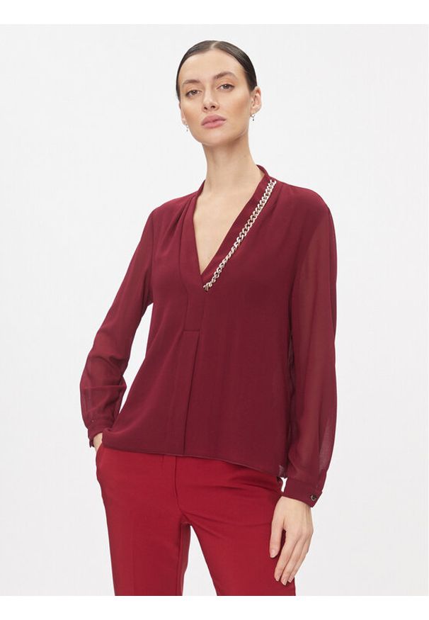 Rinascimento Bluzka CFC0116133003 Bordowy Regular Fit. Kolor: czerwony. Materiał: syntetyk