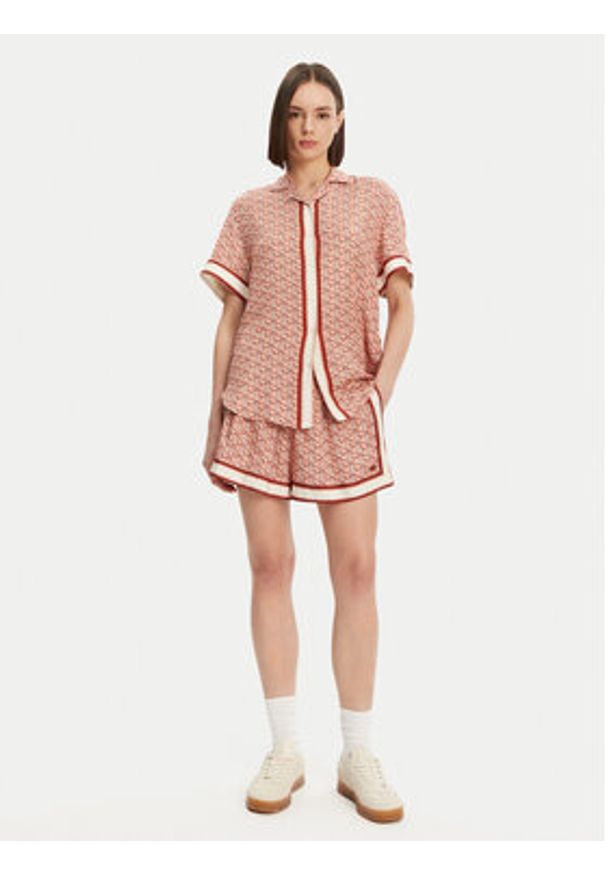 Lacoste Koszula CF0495 Pomarańczowy Oversize. Kolor: pomarańczowy. Materiał: wiskoza