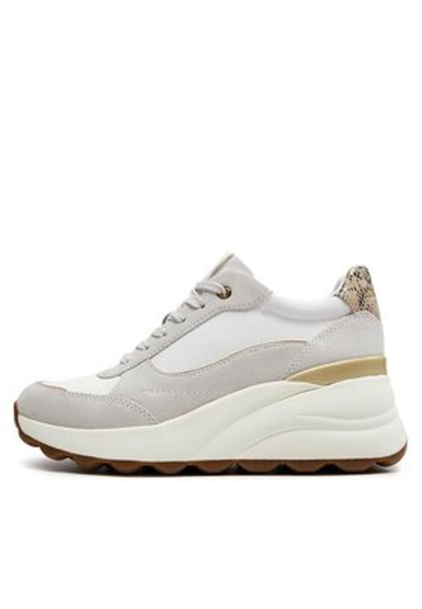 Geox Sneakersy D Spherica Ec13 D45WAA 022FU C1209 Biały. Kolor: biały. Materiał: skóra