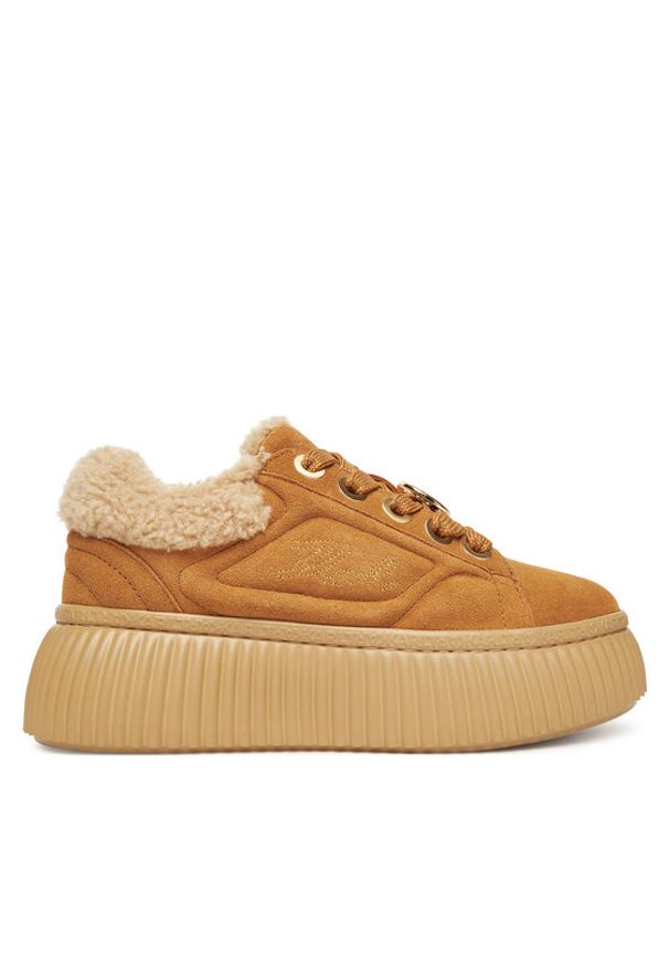 Karl Lagerfeld - KARL LAGERFELD Sneakersy Kreeper Lo KL42312 Brązowy. Kolor: brązowy. Materiał: zamsz, skóra
