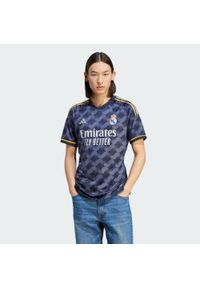 Adidas - Koszulka Real Madrid 23/24 Away. Kolor: niebieski, wielokolorowy, żółty. Materiał: materiał. Sport: piłka nożna
