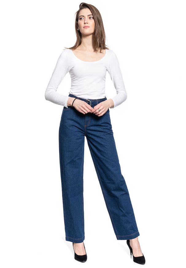 Lee - DAMSKIE SPODNIE JEANSOWE LEE HIGH WAIST STRAIGHT BELTED STRAIGHT LEG L30ZKE36 112106900. Stan: podwyższony