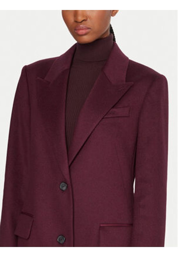 BOSS Płaszcz wełniany Classin 50548371 Fioletowy Regular Fit. Kolor: fioletowy. Materiał: wełna