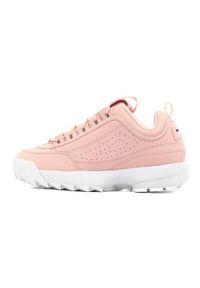 Buty do chodzenia damskie Fila Disruptor Teens. Zapięcie: sznurówki. Kolor: różowy. Materiał: guma, materiał, tkanina, syntetyk. Szerokość cholewki: normalna. Sport: turystyka piesza