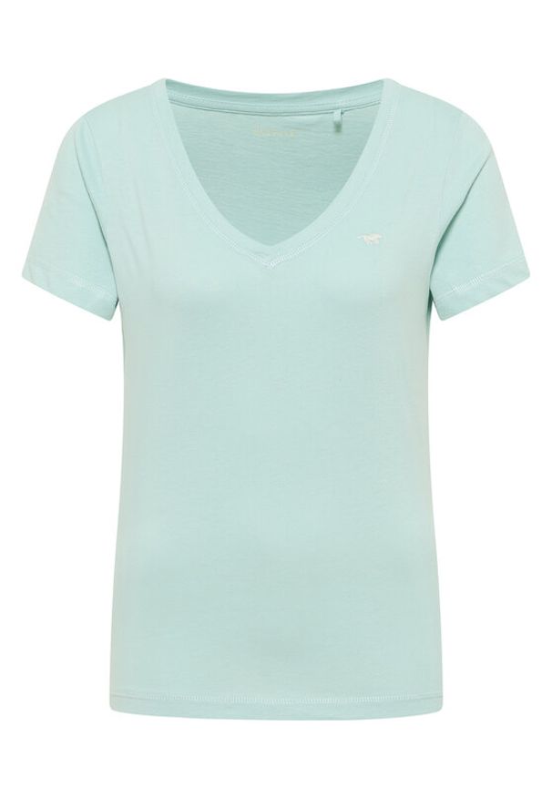 Mustang T-Shirt Beverly 1016517 Zielony Slim Fit. Kolor: zielony. Materiał: bawełna