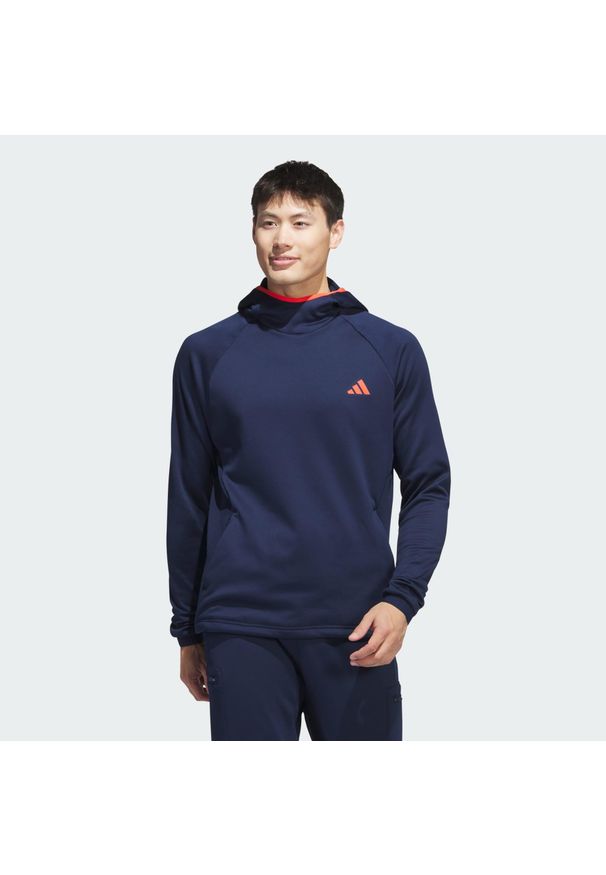 Adidas - Bluza z kapturem COLD.RDY. Typ kołnierza: kaptur. Kolor: niebieski. Materiał: materiał. Sport: golf