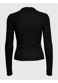only - ONLY Bluzka Emma 15180040 Czarny Slim Fit. Kolor: czarny. Materiał: syntetyk, wiskoza #4