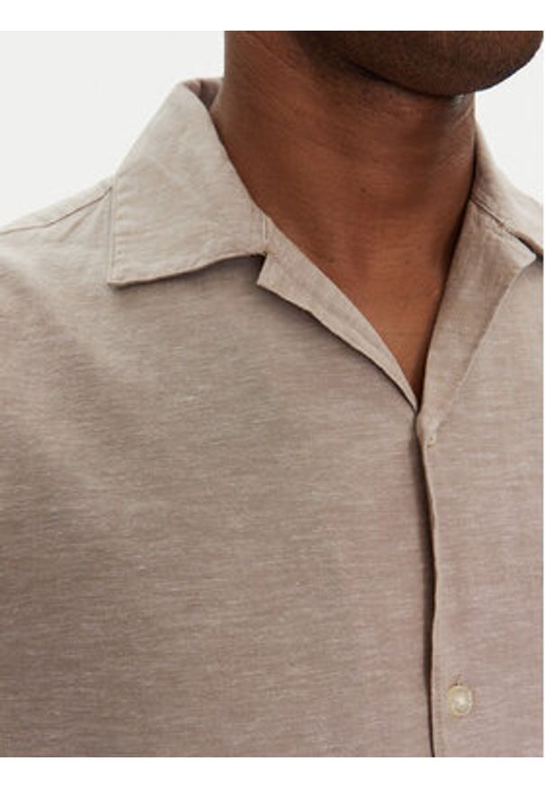 Jack & Jones - Jack&Jones Koszula Breeze Resort 12268967 Beżowy Relaxed Fit. Kolor: beżowy. Materiał: bawełna, len